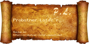 Probstner Lotár névjegykártya